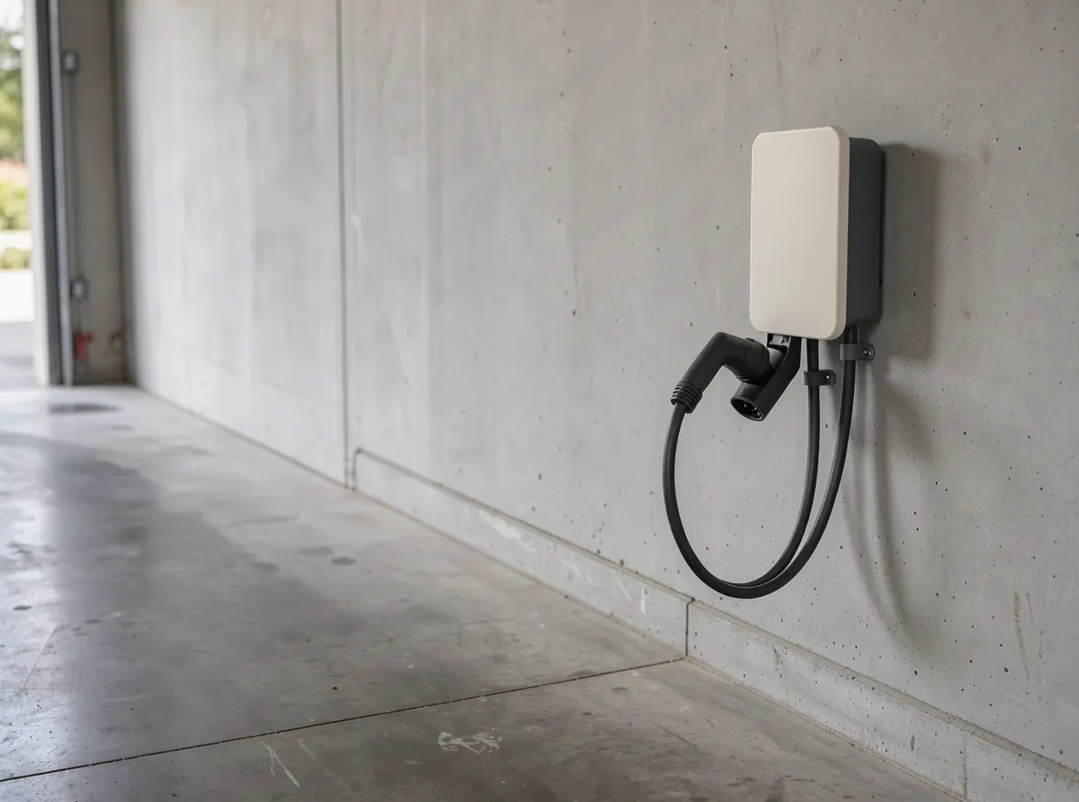 Colonnina di ricarica montata nel garage